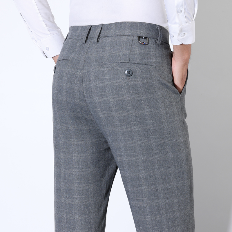 Men'S Grooming For Wedding - Baumwolle Plaid Gestreiften Klassischen Anzug Hosen
