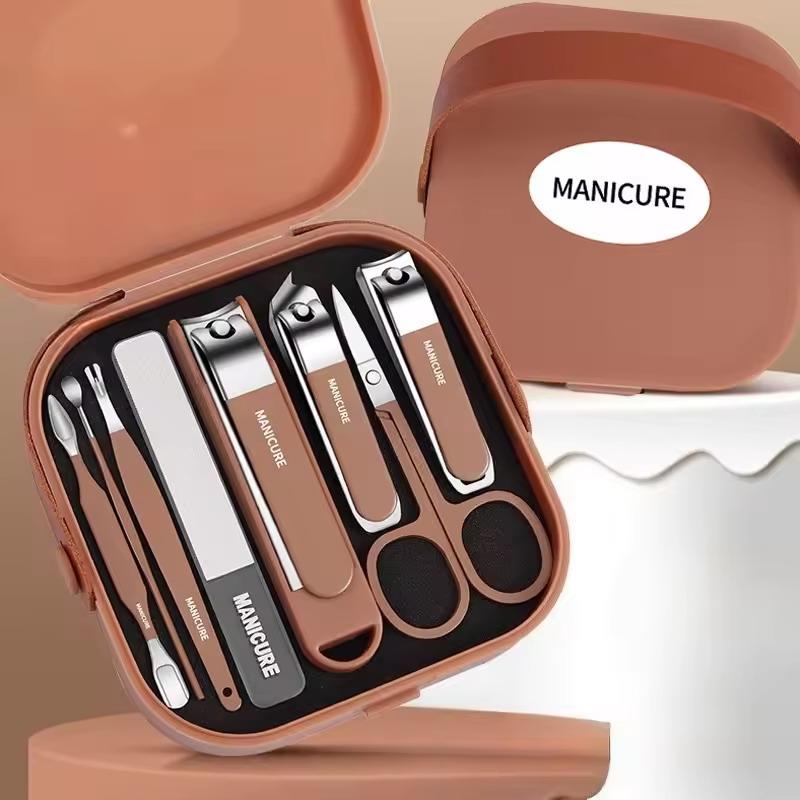 Mens Grooming Kit Case - Nagelpflege-Set, Anti-Spritz-Maniküre-Set, Nagelknipser aus Edelstahl, Polierfeile,