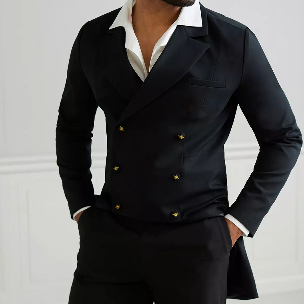 X Men Grooming - Bräutigam-Smoking-Anzug-Sets, 2-teilig, Stretch-Stoff, Reverskragen, zweireihig, Hochzeits-Blazer,