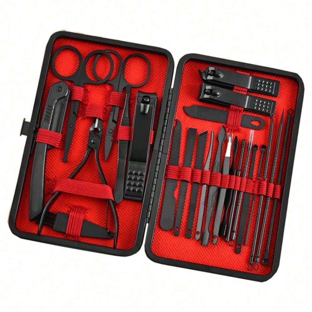 Mens Grooming Kit Case - 8/24-teiliges professionelles Maniküre- und Pediküre-Set, Premium-Nagelknipser-Set